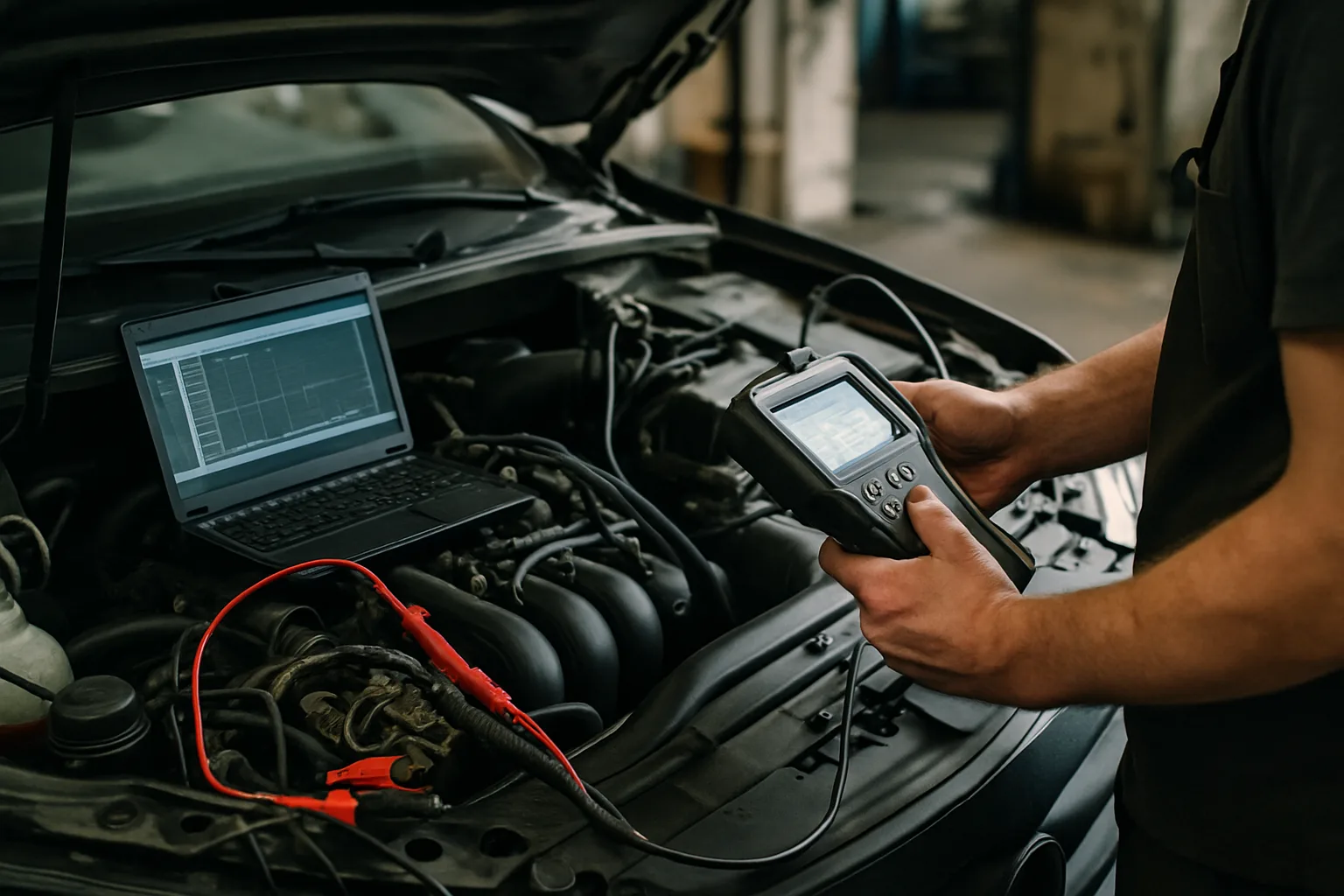 Engine diagnostics in progress